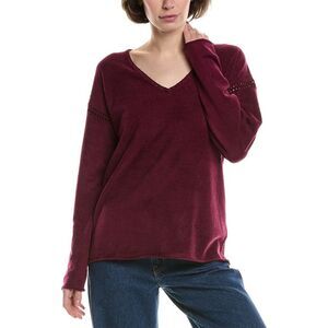 Johnny Was Womens The Chenille Classic Whipstitch Pullover, Red